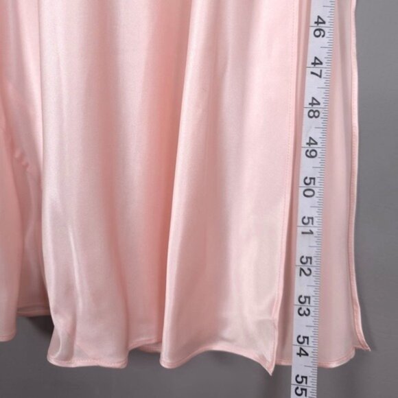 VICTORIA'S SECRET Vintage 100% SILK Charmeuse Maxi Slip Dress MEDIUM Blush Pink - Picture 5 of 10